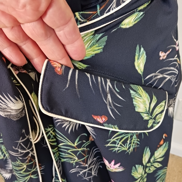 Size Small Rachel Roy Forest Wrap Dress Floral Botanical Blue Green Botanical - Picture 8 of 13